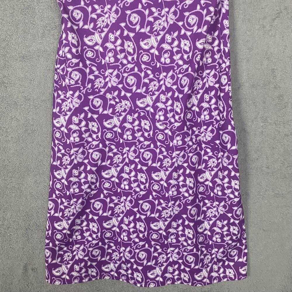 Athleta Dress Womens XS Purple Surplice V-Neck Ruched Wrap Midi Travel - Picture 6 of 12